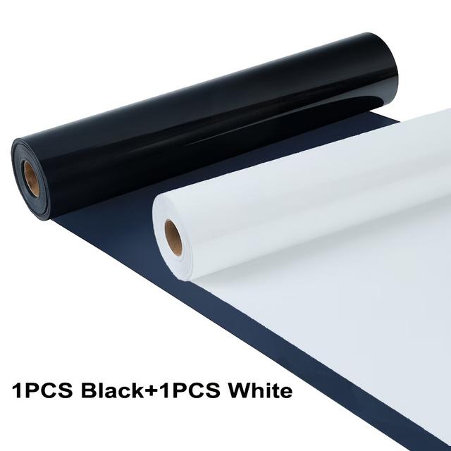 TEMU 2pcs Black & Transfer Vinyl Rolls, 12" X 19.6", & Iron-on For T-shirts And Crafts