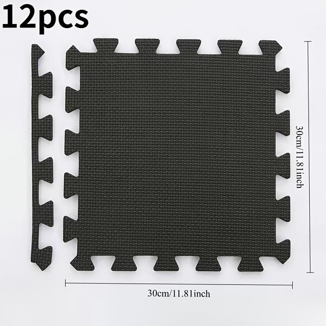 TEMU 12 Piezas de Alfombra de Ejercicio de Espuma EVA de Alta Densidad, - Protección Duradera y Resistente para Gimnasia , Ideal para Entrenamientos en Casa, Yoga y Ejercicios