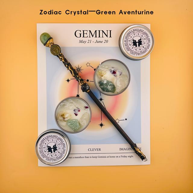 TEMU [] Zodiac Wand And 2pcs Zodiac Set - Constellation Stone Set, Handmade Scepter, Wizard Wand, Blue Wind Chime Fragrance For - Cosplay, Decor, Gift For Valentine's Day, Christmas