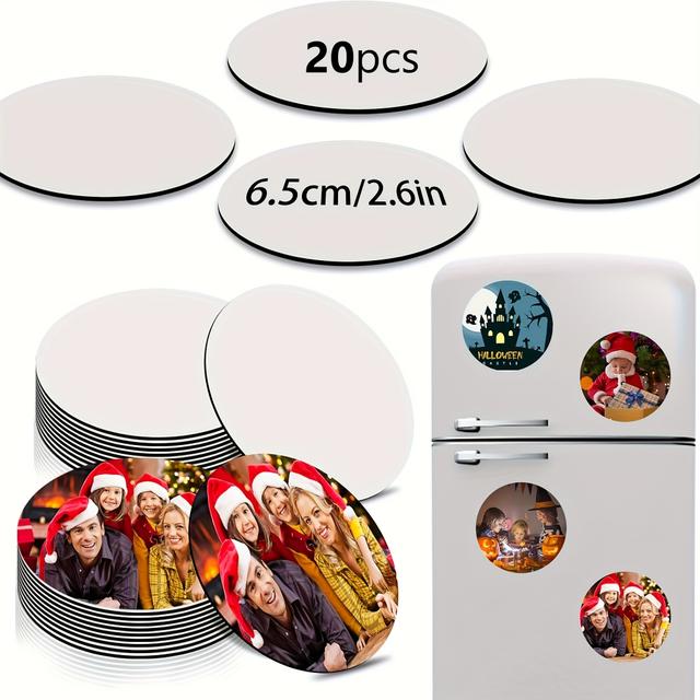 TEMU Designer Recommended Custom 6.5cm Round Uv Magnets, Set Of 20 , Weak Magnet No Glue, With Photos, Suitable For Fridge Decoration, Kitchen, Office, Wall Decor, Perfect For Home And Office Use