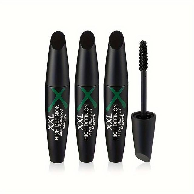 TEMU 3 Tubes Of 4d Ultra-dense Mascara, Lasting For 24 Hours, Waterproof, , Lengthening, -enhancing, Volumizing, Suitable For Types, Black Waterproof Mascara