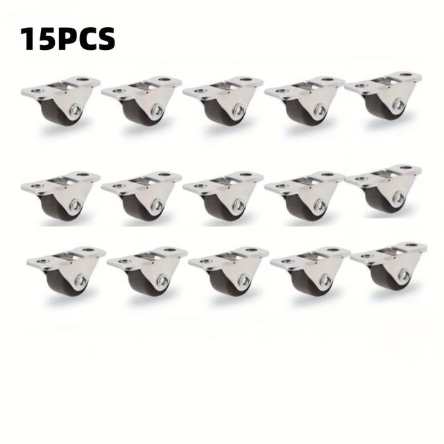 TEMU 15pcs Drawer Pulley 0.5 Inch Silent Directional Wheel Box Caster Straight Furniture Wheel Roller