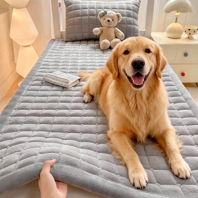 TEMU Colchón grande para perros, por las mascotas, ultra , y duradero, fácil de limpiar. Adecuado para perros pequeños a grandes, rectangular cómoda para mascotas. Un regalo ideal para amantes de