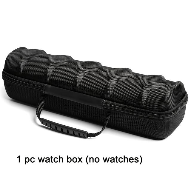 TEMU A Watch Box With 5 Slots, Designed To Hold 5 Watches, Suitable For Sizes, Featuring Shockproof Foam Pillows, Portable For Travel, Hard Shell For Watch Protection, Ideal For Home Storage