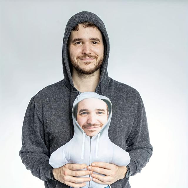 TEMU Personalized Mini Me Plush Doll With Custom Photo Face - Custom Color Add Your Own Picture, Realistic Teddy Doll For &, Unique Birthday/christmas/valentine's Gift Suitable For Family, , Pets