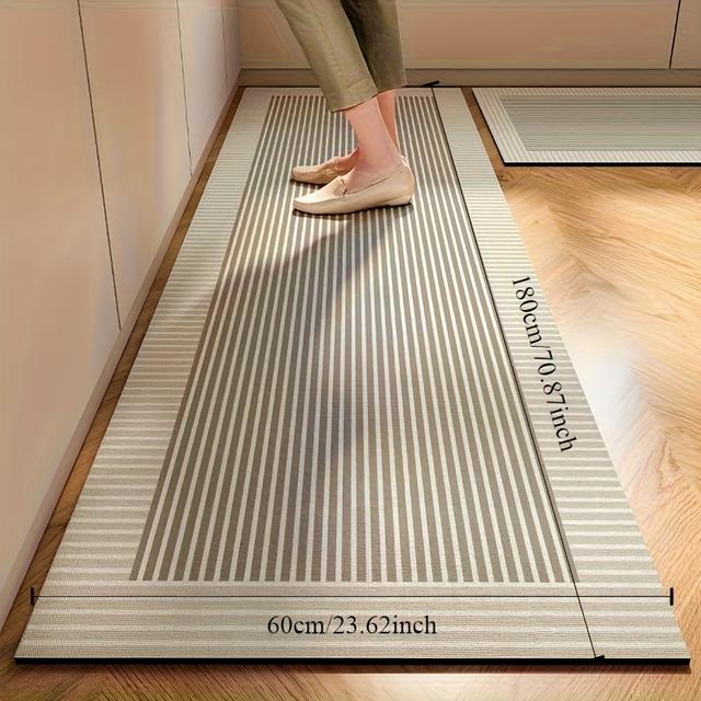 TEMU 1pc Luxury Kitchen Mat, Made Of Mud, Quick-drying, Anti-slip, Water-absorbent, 3.7mm Thickness, Hand Washable Only, Ideal For Bathrooms, Sinks, Laundry Rooms, And Corridors
