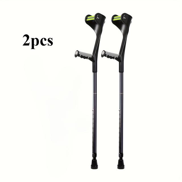 TEMU 2pcs Adjustable Forearm Crutches: Non-slip Grip, Full-plastic , And Aluminum Alloy Fixings For Safe Mobility