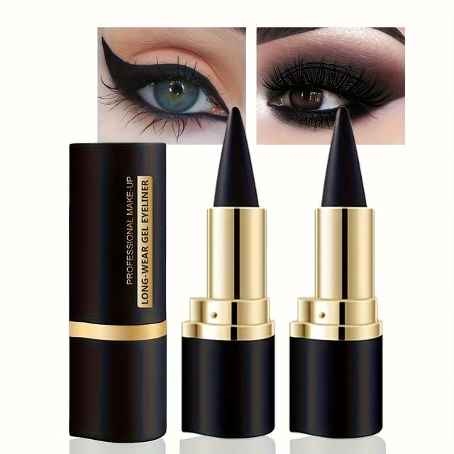 TEMU Set Of 2 Eyeliner And Eyeshadow, Matte End, In Black And Brown Shades, Long-lasting, Easy To Apply, Perfect For And Smoky Looks, Ideal For Halloween And Everyday Makeup