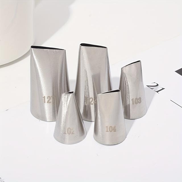 TEMU Rozsdamentes acél rózsa levél egyenes rózsa száj krém torta rózsa száj sütés torta dekorációs eszköz 5db készlet sütés