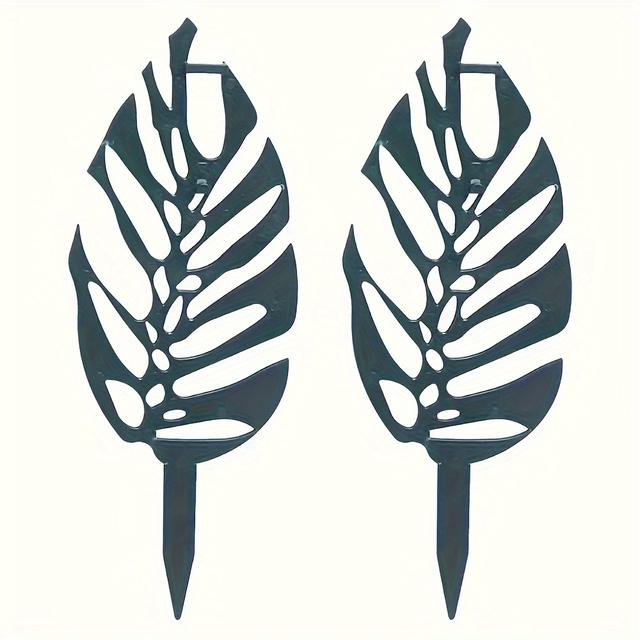 TEMU 2pcs Stackable Plant Support Stakes For Vines & Flowers - Durable Plastic, Army Green