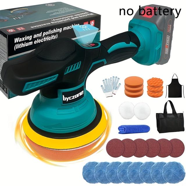 TEMU Akku-Polierer ohne Kabel, 18V, 6 Zoll tragbarer Orbital-Polierer mit 8 Geschwindigkeitsstufen, für Detailing/Polieren/ (Akku nicht im Lieferumfang enthalten)