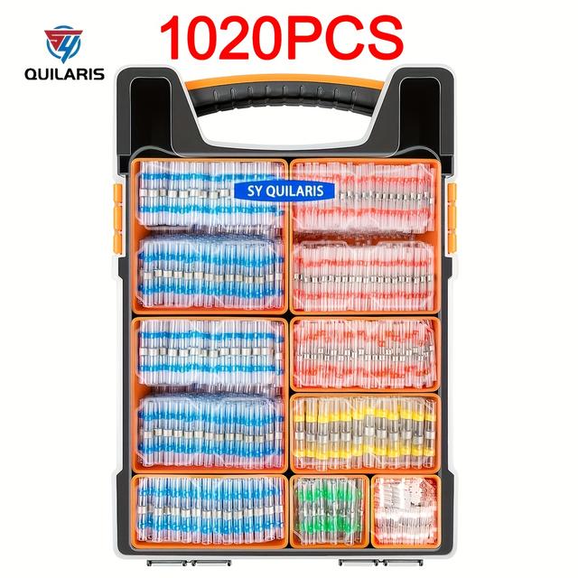 TEMU 1020st Waterdichte Soldeer Afdichting Draadconnectoren, Krimpkous Stootverbinder, Geïsoleerde Elektrische Stootverbindingsdraadtaken voor Maritieme Auto's Boot Vrachtwagen Draadgezamen