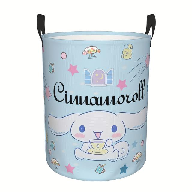 TEMU Traditional Round Laundry Basket With Handles - Collapsible For Organizing Bedrooms And Bathrooms, Featuring Cute Cartoon Designs, Ideal For Home Storage Solutions, Laundry Baskets