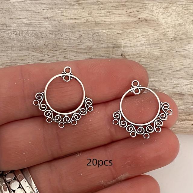 TEMU 20pcs Earrings Charm Earrings Connector Pendant Diy Handmade Craft Charm Jewelry Accessories 24x24mm