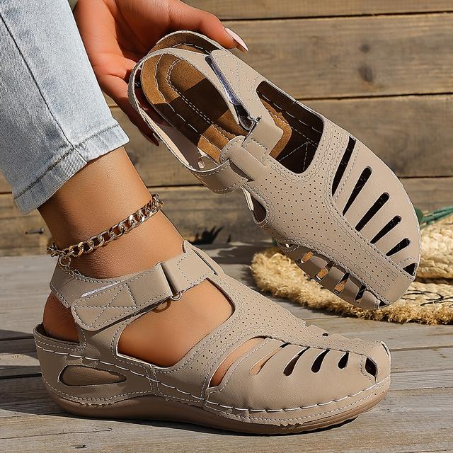 TEMU Summer Women's Wedge Sandals With A Breathable , Adjustable, Lightweight And Stylish, Wear And Beach Vacations, Featuring A Soft Sole., Women Shoes