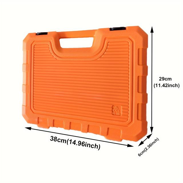 TEMU A Set Standard 1/4inch Impact Socket, 56pcs Sae(5/32-9/16 Inch) & Metric(4-15mm)size, 6 Point, , High Torque Ratchet Handle, Extension Bar, Impact Universal Joint, Portable Suitcase. Nice Gifts