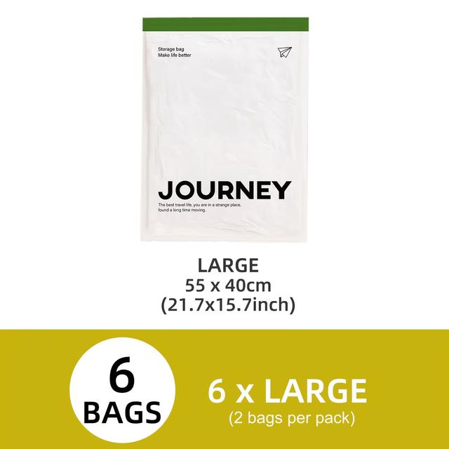 TEMU 6pcs Hand-rolled Travel Bags - No Pump Needed, Transparent Storage For Towels, Socks, Cosmetics & More - Upgraded , Multiple Sizes