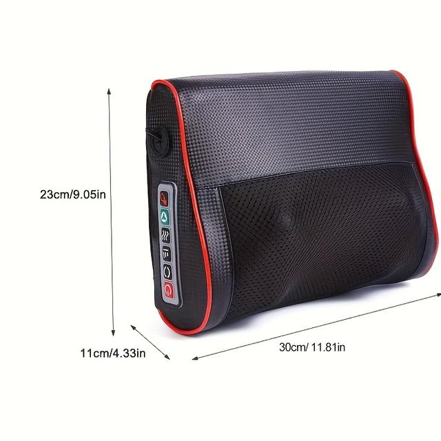 TEMU وسادة تدليك متعددة الرؤوس بتحكم مستقل بـ6 مفاتيح للكتف والرقبة والظهر والساق - مع رأس عجن وتسخين ، مؤقت ذكي، مدمجة ومحمولة للمنزل/المكتب/النوم/السفر - هدية مثالية للأحباء والأصدقاء أو القادة