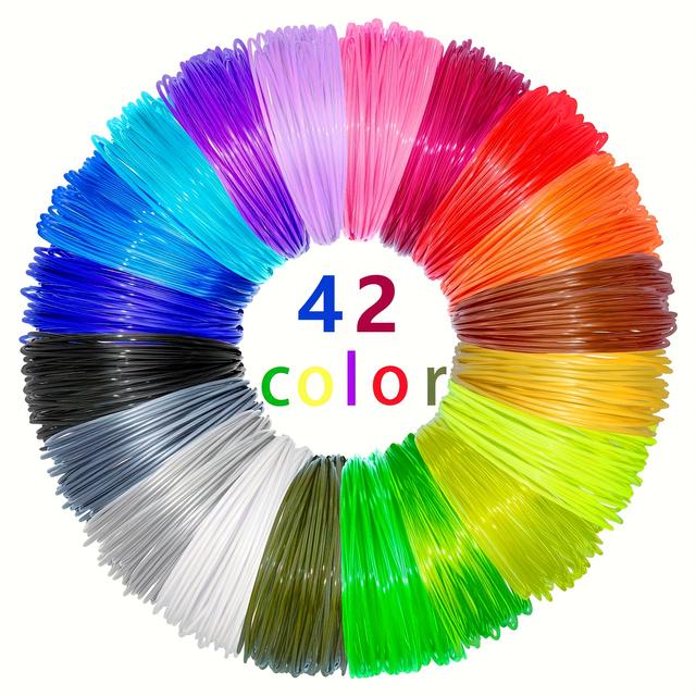 TEMU 12/22/42-colors 3d Pen Pla Filament, Suitable For 3d Printed Pens, Diameter 1.75mm, 118.11 Inches Per Color, Total 4960.6 Inches, Perfect Gift For Halloween And Christmas, Random Colors