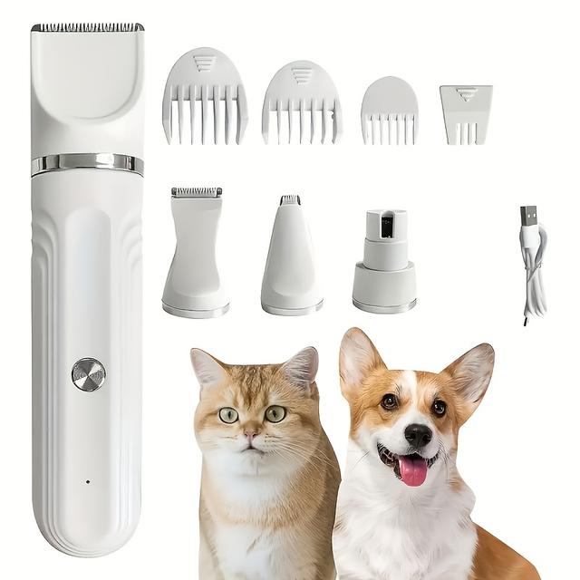TEMU A Versatile 4-in-1 Electric Trimmer Designed For Pets, Featuring A Rechargeable Battery. Perfect For Grooming Dogs, Including Their Nails, Face, And Rear, Making It An For Pet Owners