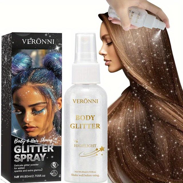 TEMU Colorful Glitter Highlighter Spray For , Body, Collarbone, And Hair, Perfect For Festive Gatherings, Weddings, And Parties With A Bling Effect