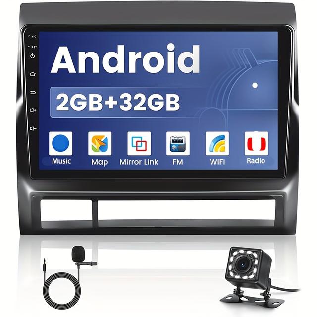 TEMU Para Toyota Tacoma Radio 2005-2013 Android 11 Estéreo de GPS, Pantalla Táctil de 9 Pulgadas, Compatible con WiFi, FM, y Cámara de Atrás (2G+32G)