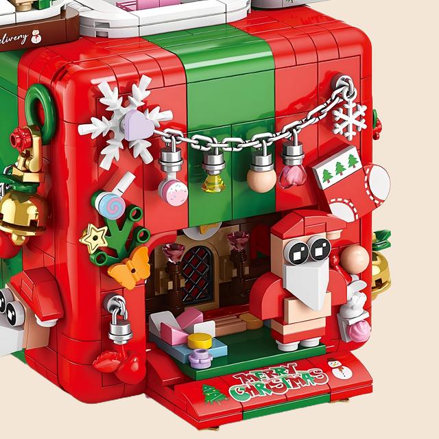 TEMU 1100+ Pieces Christmas Mechanic Box Building Blocks | Fun Dual-function Puzzle, Ideal For Boys And Girls Over 14, Cool Gift For Boyfriend, Girlfriend, Abs Material, Mixed Colors