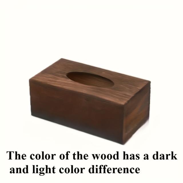 TEMU Square Farmhouse Wooden Paper Towel Box, Solid Color, Multifunctional, Square Design, Wooden Material, Suitable For Home, Office, Restaurant, Bathroom, Car Use, As An Ideal Gift, For Ramadan