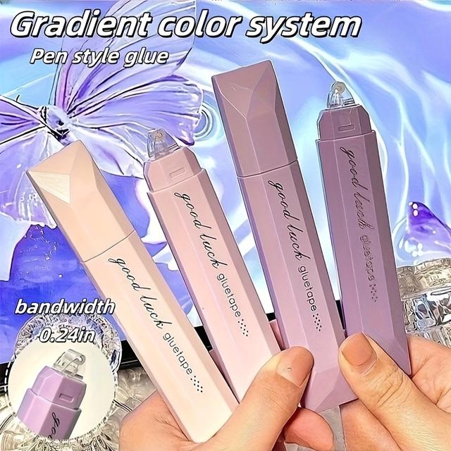 TEMU 4 عبوات لاصقة ثنائية الوجه لتوزيع النقاط، مصنوعة من مادة PET، تلصق بشكل دائم، مثالية لمشاريع اليدوية والمحاسبة في السكرابوك