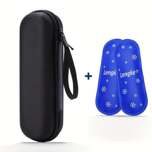 TEMU Portable Insulin Cooler Travel Case Organizer With Handle And Eva Zipper, Available In 5 Colors, Includes 2 Packs, Suitable For Outdoor Travel And Camping