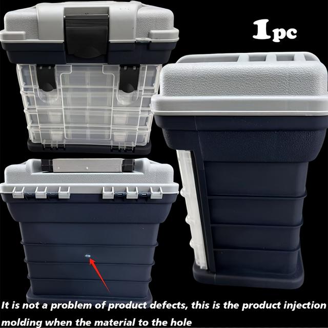 TEMU Organize Your Fishing Tackle Box With This Portable Multifunctional Storage Case - Hooks, Baits, And More!