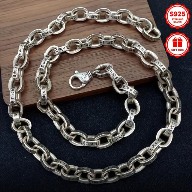 TEMU This S925 925 Silver Necklace Features A Design, Stands Out In Style, Serves As A Versatile Accessory, Represents , Comes In A Gift Box, And Is Recommended As A Present