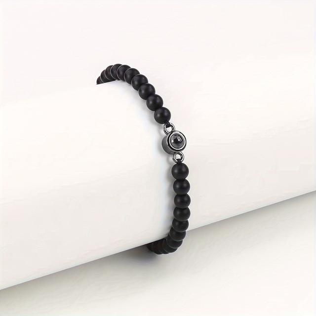 TEMU Custom Photo Engraved Bracelet - Couple's Keepsake Jewelry For Women