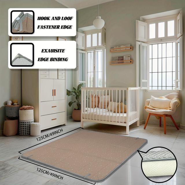 TEMU XL faltbare Schaumstoff-Spielmatte für Babys, gepolsterte Bodenmatte mit faltbaren Seiten, extra große Spielmatte für Kleinkinder, tragbare Krabbelmatte, rutschfeste Matte für Krippen