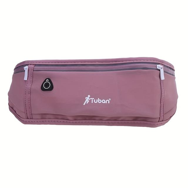 TEMU Women&;s Sleek Sports Belt Bag - Durable Polyester, Zip Closure, Hiking & Night Running