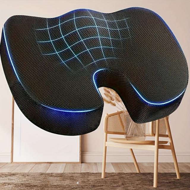 TEMU Cuscino per scrivania e sedia da ufficio, memory foam, cuscino per schienale, cuscino per coccige e dolori al coccige, cuscino per fianchi, per auto, , traspirante