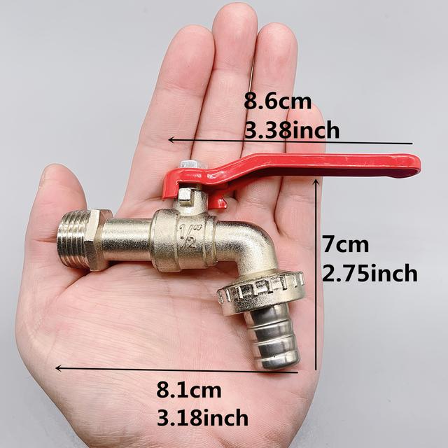 TEMU Grifo para exteriores para suministro de agua, a prueba de robo y resistente al congelamiento, adecuado para lavadoras, se a mangueras de jardín, de aleación de con boquilla de 3/4 de