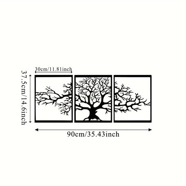 TEMU 【】ヴィンテージ メタル ツリー アート セット、リビンやベッドルームのなレーション、屋外の壁の装飾、電源不要
