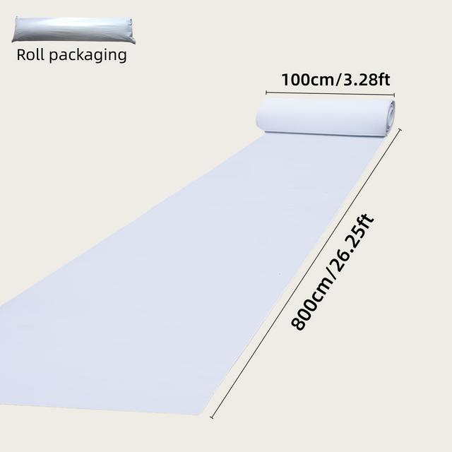 TEMU 1pc Elegant White Polyester Wedding Carpet - , Washable, Perfect For Outdoor Ceremonies, Parties, Birthdays, Graduations, And Office Decor, Wedding Decorations, Large Living Room Carpet