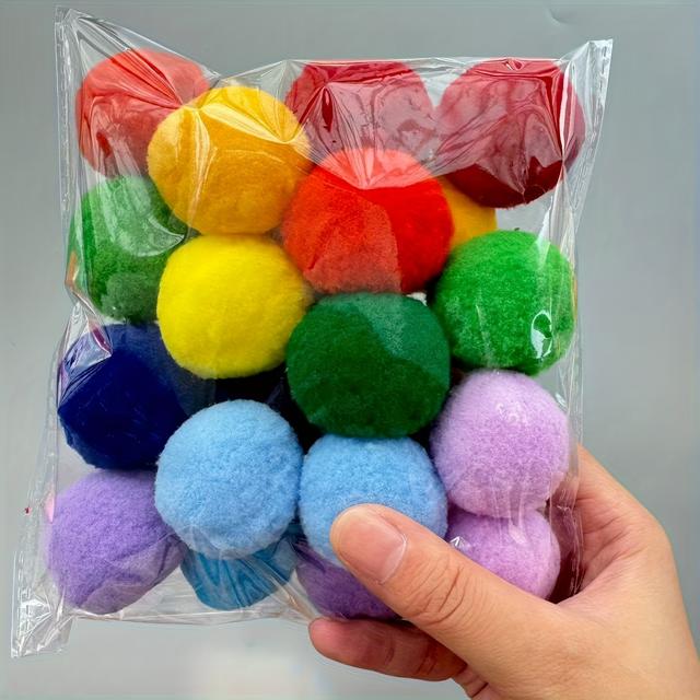 TEMU 22pcs, Matching, Soft Hues Or Vibrant , 2-inch Oversized Plush Pom-poms Handmade, Suitable For Creative Decorations, Wreaths, Christmas, Halloween, Easter Decorations, In 11 Colors