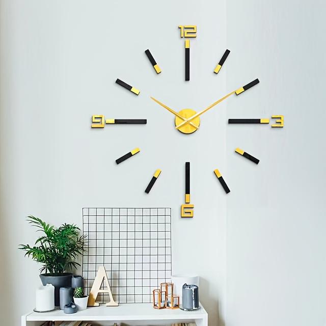 TEMU Giant Frameless Large Wall Clock, Modern Home Decor For Living Room, Kitchen & Bedroom - Indoor Silent Gigantic Hanging Kit With No Drilling Required