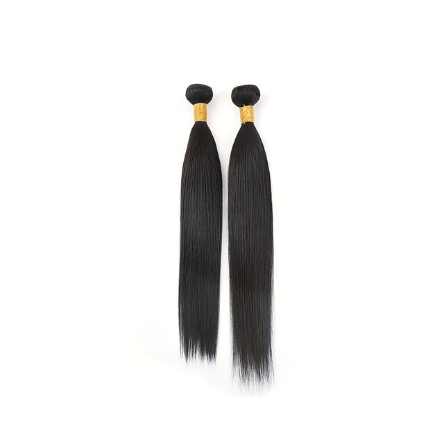 TEMU 2 Paquetes de Cabello Humano Liso Sin , Cabello Virgen Brasileño, Mechones de Cabello Humano Liso, Extensiones de Cabello Humano Natural Real