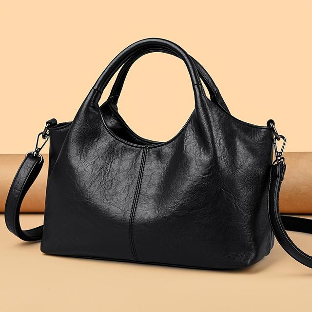 TEMU Handbag Handbag High-quality Pu Wo 's Hand Carry Simple Casual Handbag Banquet Shopping Travel Handbag