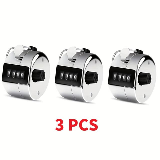 TEMU 3- Iron Adjustable Knob Manual Metal Counter - 4-digit Display, Durable And , Suitable For Crowd Counting, Knitting, Coaching, Fishing, Golf, And Industrial Measurement