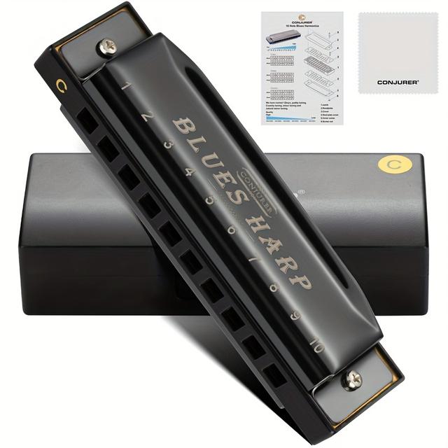 TEMU Conjurer 10-hole Harmonica Key, A Gift For Adults, Professional, Perfect For Valentine's Day.