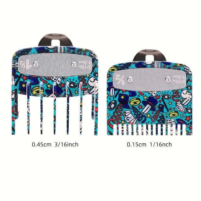 TEMU Graffiti Elektrische Tondeuse met Roestvrijstalen Limietkammen voor Kapsalons en Barbershops, Haar Knipgereedschap en Positioneringskammen