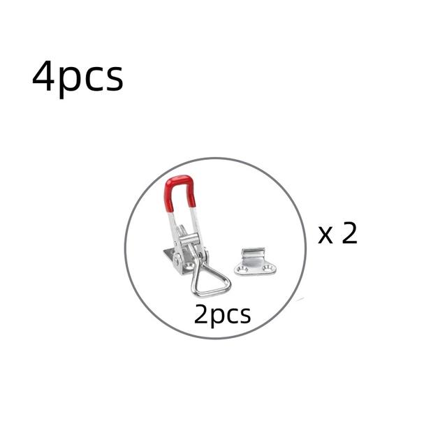 TEMU 4 шт.-2 набори замкова затискач з пряжкою, регульований горизонтальний затиск для швидкої дверної засувки, металевий затискач для промислового обладнання, залізна пружина 4001