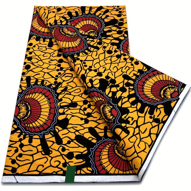 TEMU Tissu en Cire Ankara de Haute Qualité - 100%, Imprimés Africains pour la Couture, et Durable, Idéal pour les Robes Traditionnelles