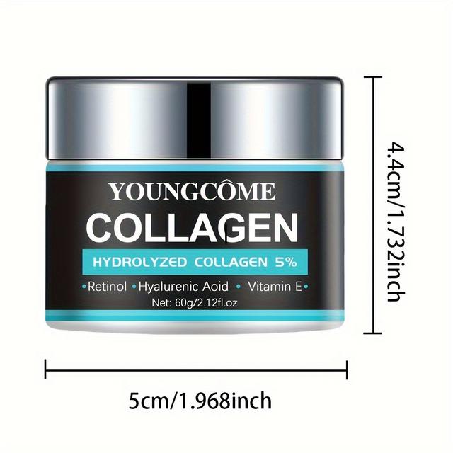 TEMU كريم شد الوجه بالكولاجين، 30 جم/60 جم، مع حمض الهيالورونيك، الريتينول وفيتامين E، مرطب للرجال والنساء، يشد وينعم البشرة مع سكوالان النبات