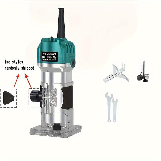 TEMU Compact Wood Router Edge Trimmer, 110v, 1/4, 800w Grooving Machine, Woodworking Engraving Machine, Drilling Machine, Power Tools.